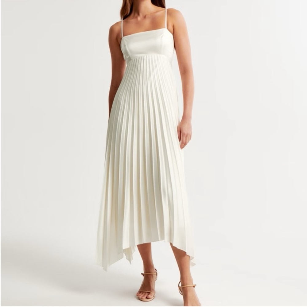 Abercrombie Giselle Clasp-Back Pleated Midi Dress (NWT)